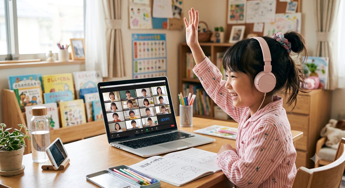 オンラインで楽しく学ぶ子ども